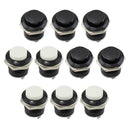 Odseven Wholesale 16mm Panel Mount Momentary Pushbutton - Black 10pcs