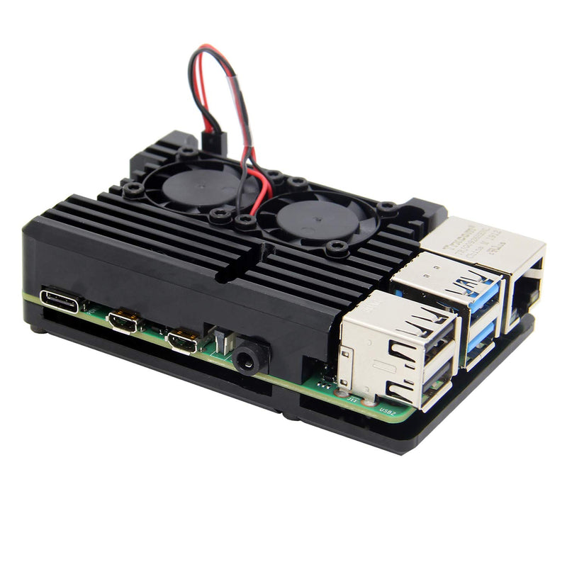 Raspberry Pi 4 Armor Case with Dual Fan Cooling Case for Raspberry Pi 4 Model B