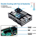 Case with Fan for Raspberry Pi 4B - Black & Clear