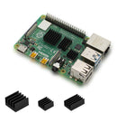 Aluminum Heatsink with Thermal Tape for Raspberry Pi 4 Model B - Black (Set of 3)