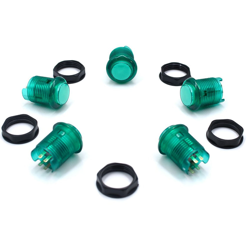 Odseven Arcade Button with LED - 30mm Translucent Green Wholesale
