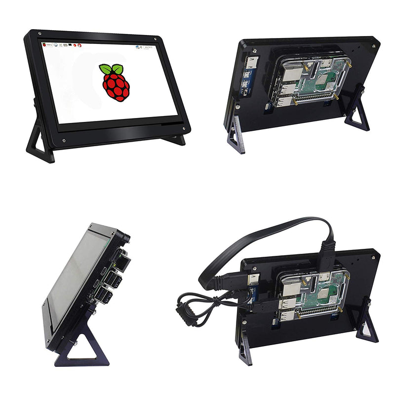 7 Inch Touchscreen LCD HDMI Input Display with Case for Raspberry Pi 3B+