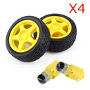 Odseven 4set Plastic Tire Wheels + DC Motor Gear Box For Smart Car Robot DIY