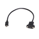 Panel Mount Extension USB Cable - Micro B Male to Micro B Female