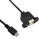 Panel Mount USB Cable - B Female to Micro-B Male