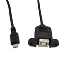 Panel Mount USB Cable - B Female to Micro-B Male