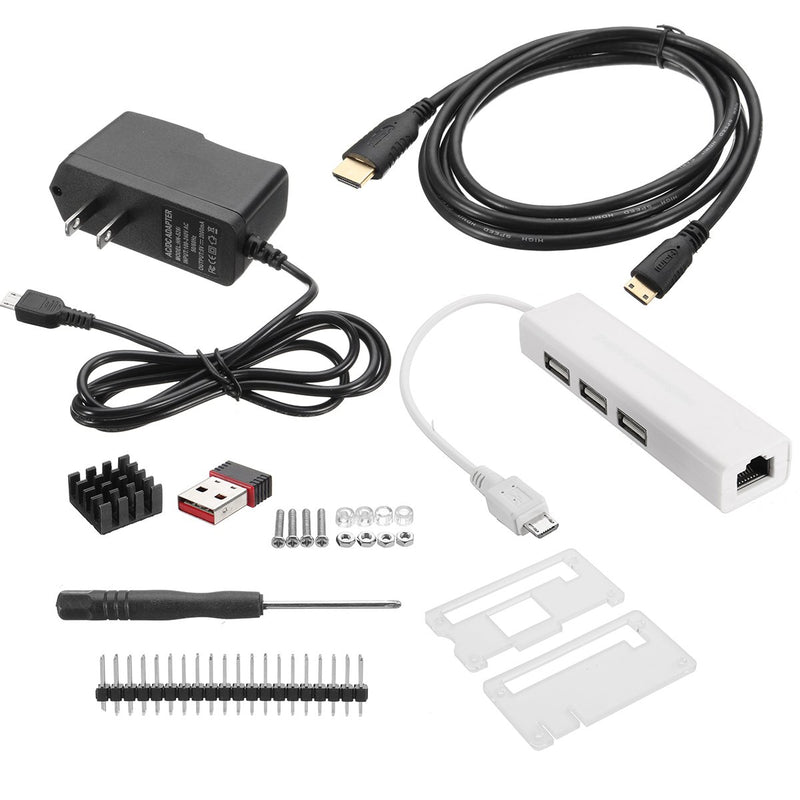Odseven 5V 2A Case Starter Kit Adapter + Heatsink + Header Pins for Raspberry Pi Zero/Zero