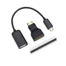 Raspberry Pi Zero Black Case with Heat Sink and 3 in 1 Adapter Kit Compatible for Raspberry Pi Zero W