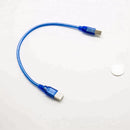 30cm USB 2.0 Printer Cable Type A Male to Type B Male Dual Shielding (Foil+Braided) High Speed