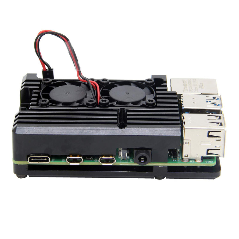 Raspberry Pi 4 Armor Case with Dual Fan Cooling Case for Raspberry Pi 4 Model B