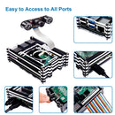 Case with Fan for Raspberry Pi 4B - Black & Clear