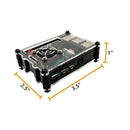 Raspberry Pi 4 Model B Case with Cooling Fan Acrylic Black & Clear