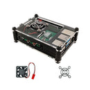 Raspberry Pi 4 Model B Case with Cooling Fan Acrylic Black & Clear