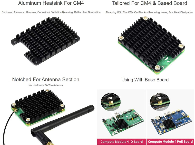 Aluminum Alloy Heatsink Compatible with Raspberry Pi Compute Module CM4