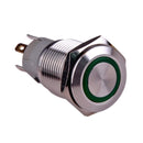 Rugged Metal On/Off Switch with Green LED Ring - 16mm Green On&Off Wholesale