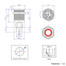 Rugged Metal On/Off Switch with Red LED Ring - 16mm Red On&Off Wholesale