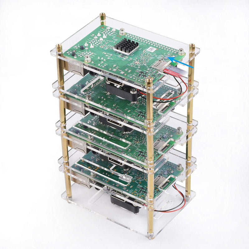 4 Layers Clear Acrylic Stackable Case for Raspberry Pi 3 Model B+
