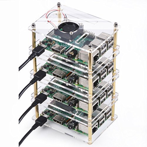 4 Layers Clear Acrylic Stackable Case for Raspberry Pi 3 Model B+