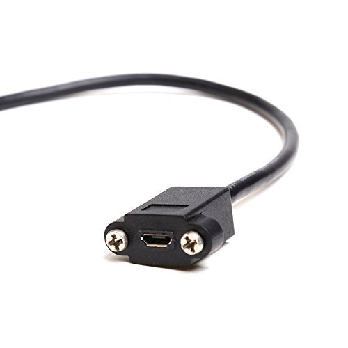 Panel Mount Extension USB Cable - Micro B Male to Micro B Female