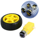 Odseven 4set Plastic Tire Wheels + DC Motor Gear Box For Smart Car Robot DIY
