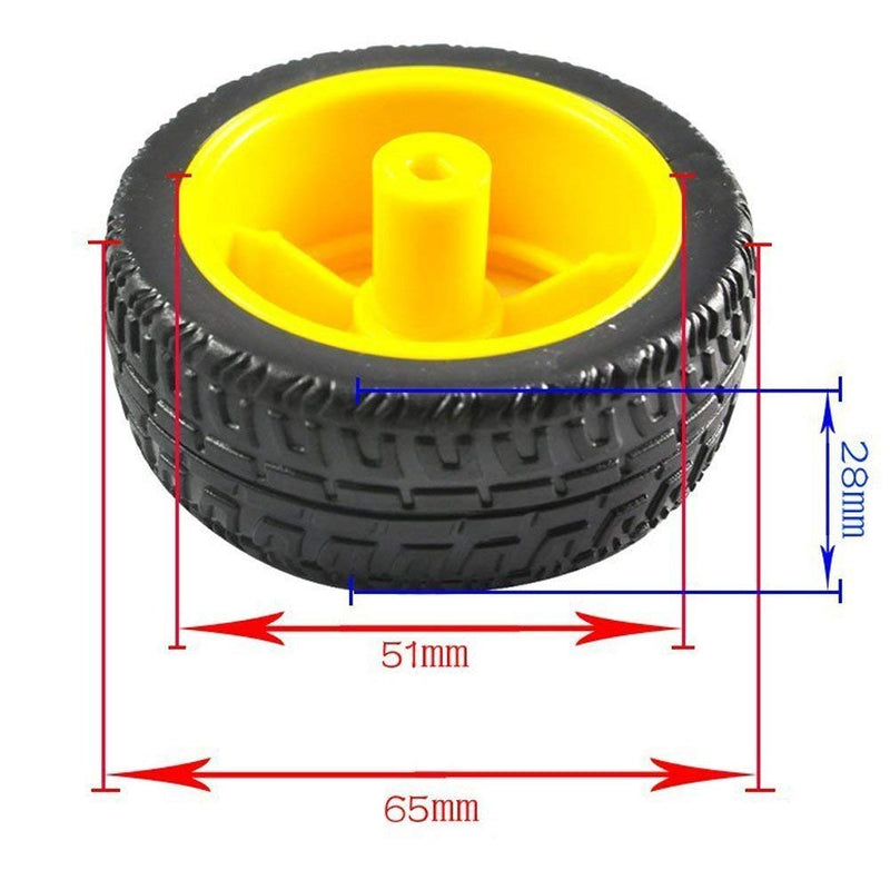 Odseven 4set Plastic Tire Wheels + DC Motor Gear Box For Smart Car Robot DIY