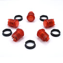 Odseven Arcade Button with LED - 30mm Translucent Red Wholesale