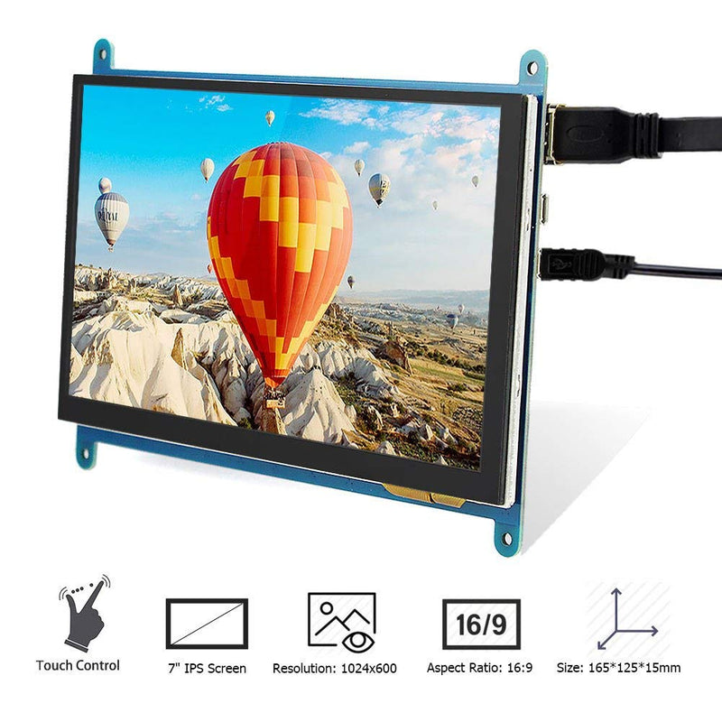 7 Inch 1024X600 HDMI LCD Screen with Touch Function for Raspberry Pi B+/2B 3B