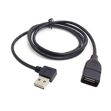 Odseven Right Angle Extension USB Cable - A Male to A Female - 1 meter / 39" long