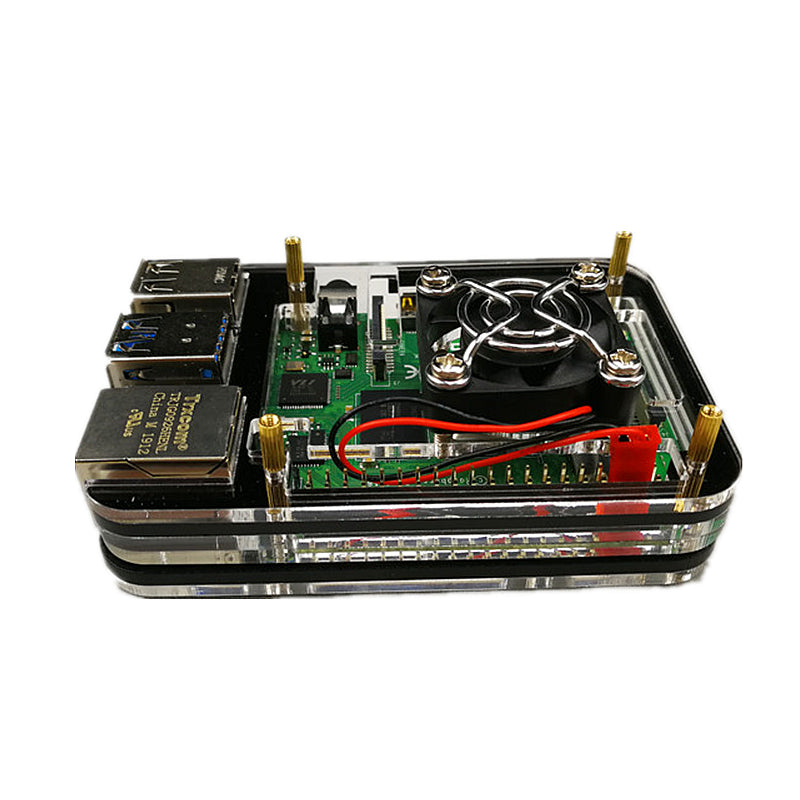 Odseven Raspberry Pi 4 Model B Case with Cooling Fan Mount - Black