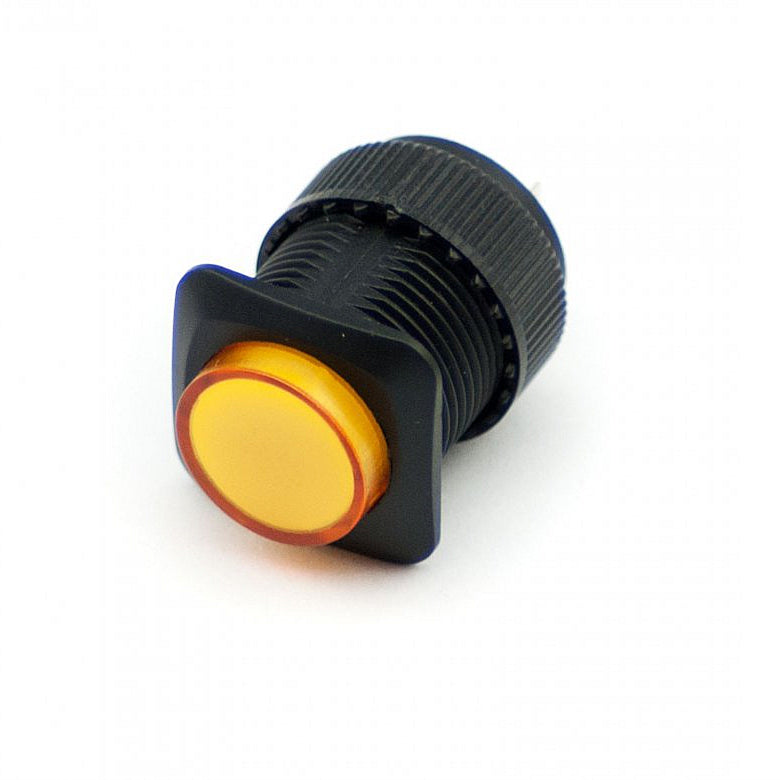 16mm Illuminated Pushbutton - Yellow Latching On/Off Switch Wholesale