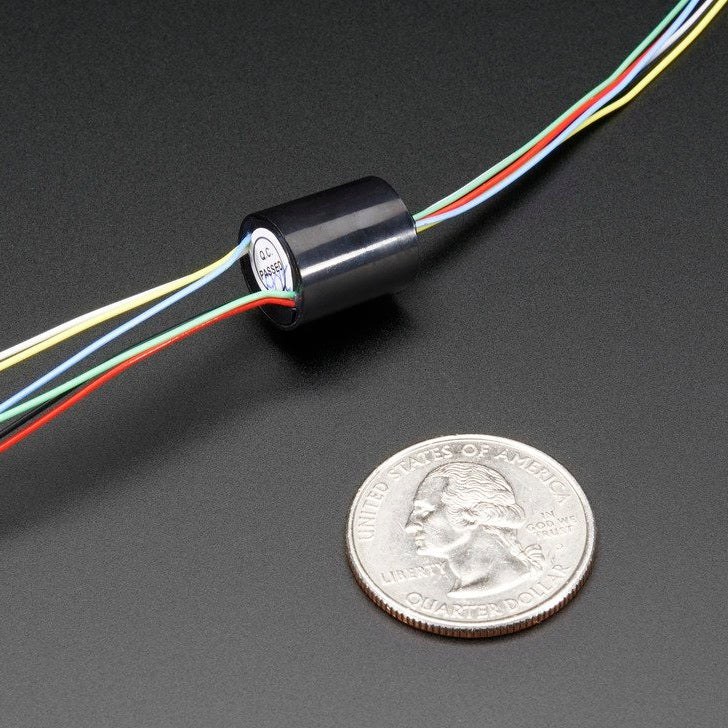 Odseven Miniature Slip Ring - 12mm Diameter-6 Wires- Max 240V @ 2A