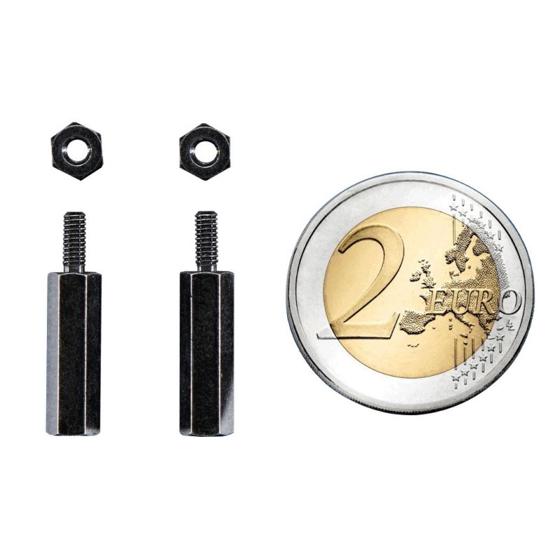 Odseven Brass M2.5 Standoffs 16mm tall - Black Plated - Pack of 2 Wholesale