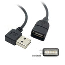 Odseven Right Angle Extension USB Cable - A Male to A Female - 1 meter / 39" long