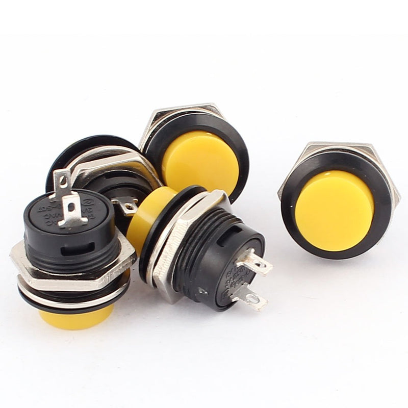 Odseven 16mm Panel Mount Momentary Pushbutton - Yellow Wholesale