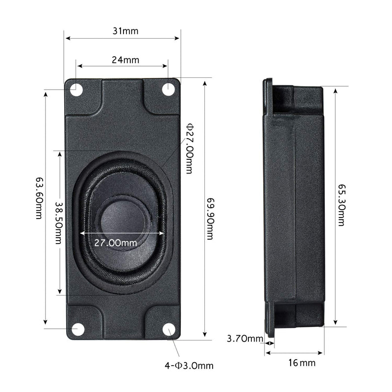 Odseven Mono Enclosed Speaker - 3W 4 Ohm Wholesale