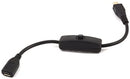 MicroUSB Push On Off Power Switch Cable for Raspberry Pi (F/M)