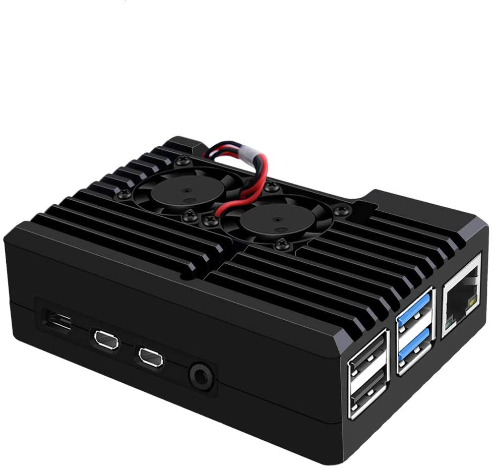 Aluminium Alloy Cooling Case for RPi 4B with Dual Fan