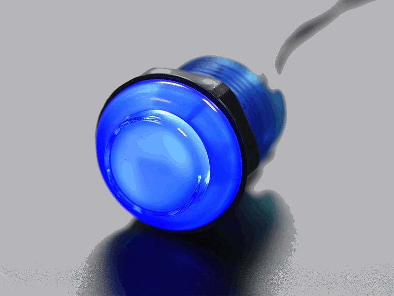 Odseven Arcade Button with LED - 30mm Translucent Blue Wholesale