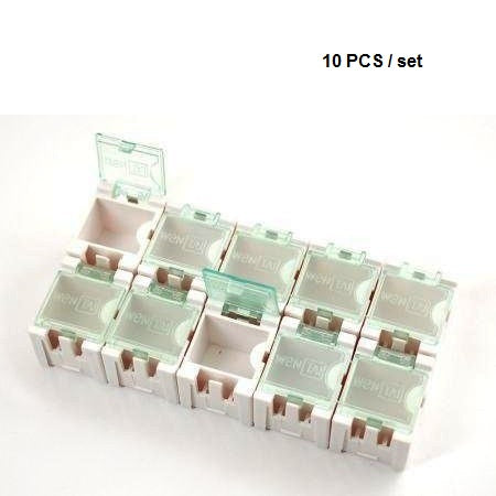 Odseven Tiny Modular Snap Boxes - SMD Component Storage - 10 Pack - White