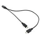 Micro B USB 2-Way Y Splitter Cable