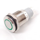 Rugged Metal On/Off Switch with Green LED Ring - 16mm Green On&Off Wholesale